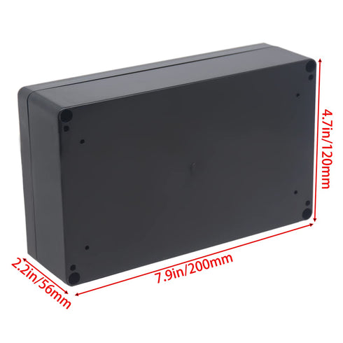 Watertight Junction Box, IP67 Waterproof Project Box Durable ABS Plastic Electronic Enclosure Case for DIY Electrical Project Black 7.87" x 4.72" ...