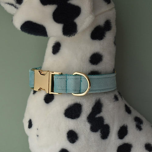 Dog Collar and Leash Set?Soft & Comfy Velvet Dog Collar and Leash with Heavy Duty Metal Buckle and D-Ring Adjustable Collars for Small Medium Larg...