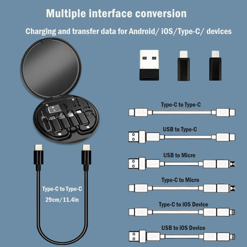 Yesimla USB C Adapter OTG Cable Kit, Multi Charging Cable Case Convertor USB C to iOS Device/Type C/Micro/USB A Adapter, Data Transfer Contains Ca...