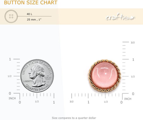 20 pcs Clear Glass Dome Pink Shimmer Layer Sewing Metal Shank Coat Buttons -25mm -1"...