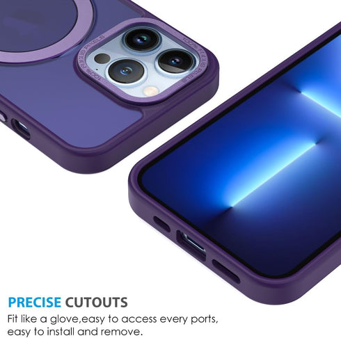 Puxicu Magnetic Case for iPhone 13 Pro Max 6.7 Inch, Magnetic Invisible Stand, Compatible with MagSafe, Slim Hard Design, Shockproof, Drop Protect...
