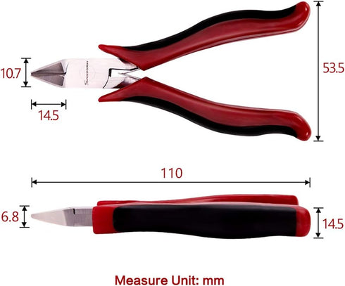 SPEEDWOX Diagonal Cutting Pliers Side Nippers 4 Inches Micro Wire Cutters Precision Plastic Nippers with Spring Mini Side Cutting Angled Head Fine...
