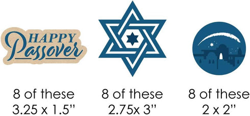Big Dot of Happiness - Happy Passover - Shaped Pesach Jewish Holiday Party Cut-Outs - 24 Count...