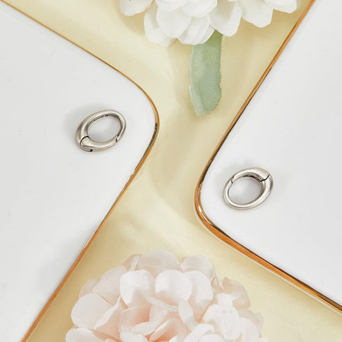 Beebeecraft 2Pcs 925 Sterling Silver Spring Gate Rings Round Metal Trigger Spring O Rings with Storage Box for Jewelry Handmade Crafts...