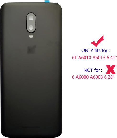 Ubrokeifixit for OnePlus 6T Housing Rear Back Glass Door Cover Replacement for OnePlus 6T A6010 A6013 LTE 6.41" (Midnight Black)...
