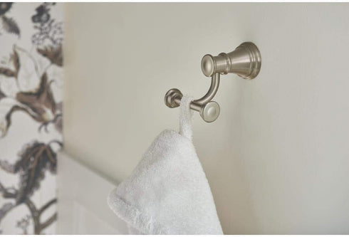 Moen YB6403BN Belfield Double Robe Hook, Brushed Nickel...