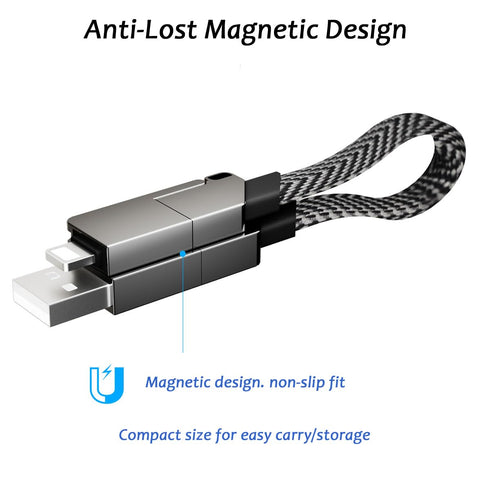 Multi Charging Cable, 100W 6-in-1, USB to USB-C, Lightning, Micro USB, USB-C to USB-C, Keychain Charger, Fast Charging, Portable......