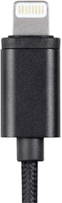 Monoprice MFi Certified Lightning to 3.5mm Jack Audio Adapter - Nylon Braided, Black...