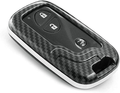 iJDMTOY Exact Fit Black Glossy Carbon Fiber Finish Key Fob Shell Compatible with Lexus is ES GS LS CT LX GX RX, etc 1st Gen Smart Keyless Fob...
