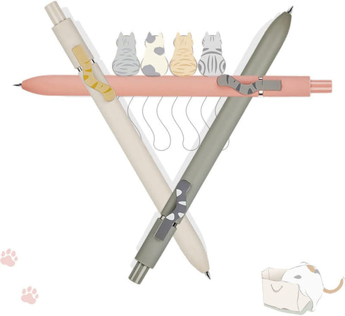 Cute Cat Tails Pens Kawaii Aesthetic pens 0.5mm Fine Point Smooth Writing Black Ink Gel Pens, Quick Dry Retractable Ballpoint Pen...