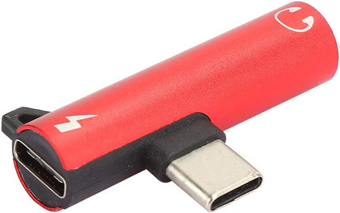 2Pcs USB TypeC to 3.5mm Female Headphone and Charger Adapter, 2 in 1 USB C to Audio Jack Fast Charging Cable for TypeC Mobile Phone (Red)......