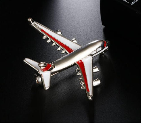 Airplane Brooch Pins Enamel Red Plane Brooches for Women Men Costumes Aircraft Brooch...