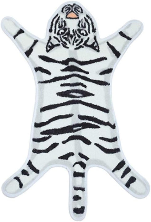 Tiger Print Rug Cartoon Cute Faux Area Rugs Fluffy Animal Print Mat Carpet Kids Small Rugs for Playroom Room Home Decor (2.6x1.8Ft /32.2" Lx21.4 W...