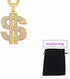 Gold Necklace Chain for Men with Dollar Sign, Bling Gold Plated Hip Hop Dollar Necklace Pendant Rhinestone Jewelry Punk Style...