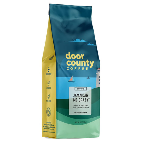 Door County Jamaican Me Crazy® Flavored Ground Coffee - Medium Roast - 10oz Bag - 100% Arabica...