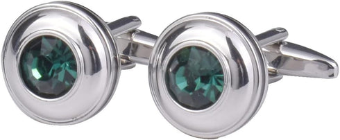 Mens classic cufflinks business wedding shirts gifts (Peacock green)...