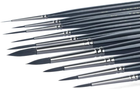 Transon 10pcs Small Detail Miniature Model Painting Brush Set for Acrylic Watercolor Gouache Ink Tempera and Body Painting...