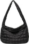 Women Puffer Tote Bags Lightweight Quilted Padding Shoulder Bag Lightweight Nylon Cotton Padded Large Tote Bags...