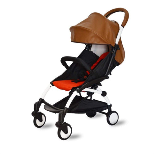 MINILUJIA Baby Stroller Armrest Bumper Handlebar Sleeve Cover Universal Handle Cover DustProof Protect PU Leather Case with Removable Zipper Brown...
