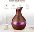 Essential Oil Aroma Diffuser Mini USB Humidifier, Natural Home Fragrance Diffuser with LED Colors Changing Light, Easy to Clean (Wood) (Dark Wood)...