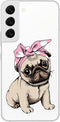 Blingy's for Samsung Galaxy S22 Case, Fun Pug Design Cute Dog Pattern Cartoon Animal Style Transparent Soft TPU Protective Clear Case Compatible f...