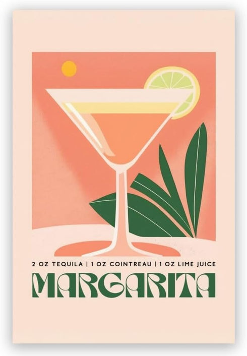 Margarita Boho cocktail poster MIX & MATCH Bar Cart Decor With cocktail recipes bar pictures wall Art decor Canvas Print Kitchen Club Apartment Ho...