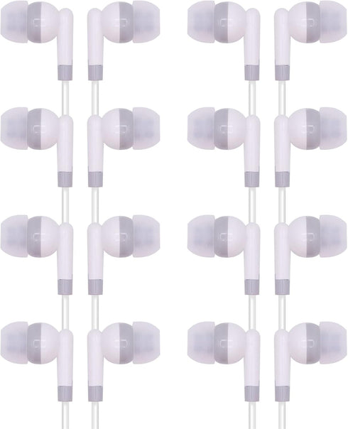 Wholesale Bulk Earbuds Headphones 30 Pack for Kids School Classroom Libraries Students (White)...