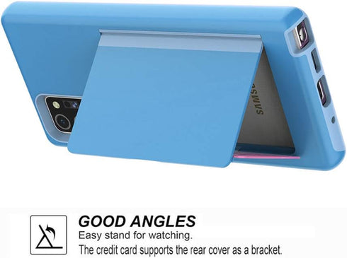 Phone Case for Samsung Galaxy Note 20 with Tempered Glass Screen Protector Cover and Credit Card Holder Slim Wallet Cell Accessories Rugged Glaxay...