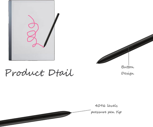 Pen for Remarkable 2 Replacement Pen for Remarkable 2 Stylus Pen Compatible with Remarkable2,4096 Levels of Pressure Sensitivity,Palm Rejection in...