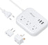 European Travel Plug Adapter, Alitayee EU/UK/US Travel Power Strip with 3 Outlets 3 USB Ports, International Universal Plug Adapter with 3ft Exten...