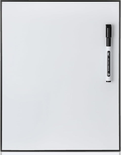 Mr. Pen- Dry Erase Board, 14” x 11”, Black Aluminum Frame with a Black Dry Erase Marker, White Board Dry Erase, Magnetic Dry Erase Board, Small Wh...