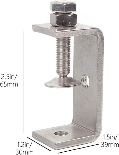 304 Stainless Steel C Clamps, Heavy Duty C Clamps for Metal Working, Woodworking Building Tiger Clamp Adjustable Wide Jaw Opening C Clamp, Silver ...