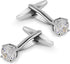 Mr.Van Swarovski White Crystal Cufflinks Glimmering Diamond Color Cuff Links Set for Wedding Party...