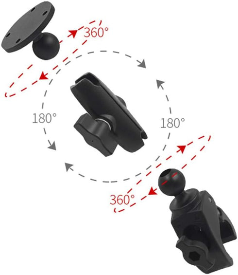 Double Socket Arm with Dual 1" Ball Sockets, 6.7'' Long Double Socket Mount Compatible with RAM and 1" Ball Systems from Arkon, Bold and Tackform ...