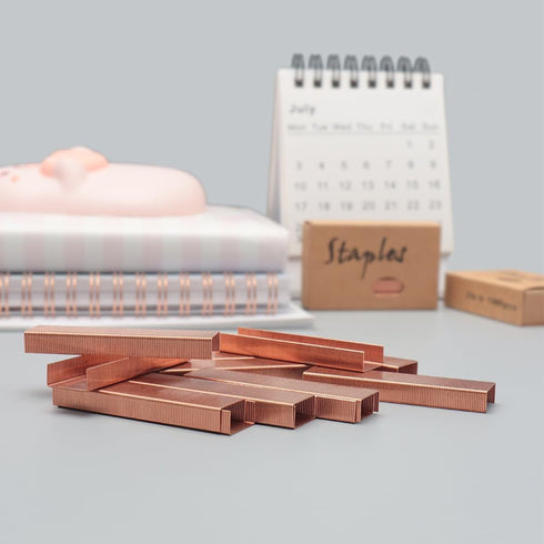Clear Mint Green Stapler with 1000 Rose Gold Staples for Desk Manual Staplers Home School Office Accessories Stationery Supplies (Mint Green Stapl...