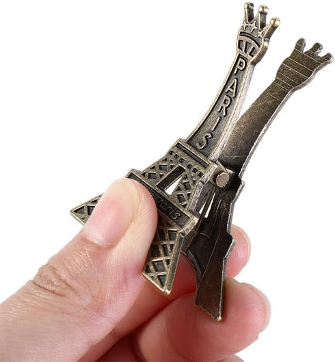 Memo Clip 4PCS Creative Eiffel Tower Shape Metal Memo Paper Clip for Photo Paper Decoration Retro Name Card Picture Clip Holder School Office Supp...