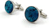 S&W SHLAX&WING Dark Teal Black Blue Patterned Matching Cufflinks...