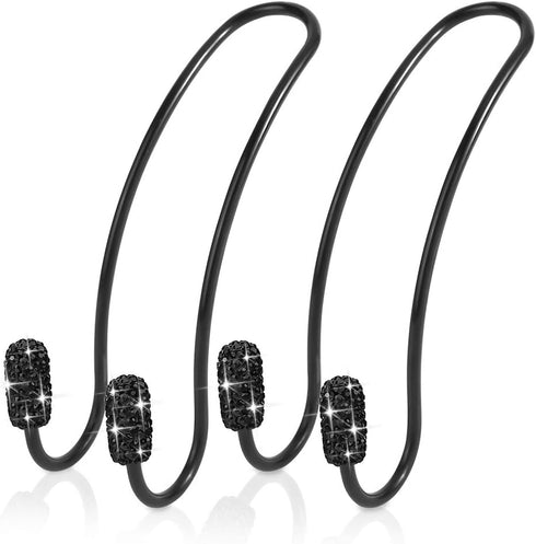 OTOSTAR 2 Pack Car Headrest Hooks Bling Handmade Crystal Multifunctional Car Back Seat Headrest Hangers Strong and Durable Auto Hooks Organizer Un...