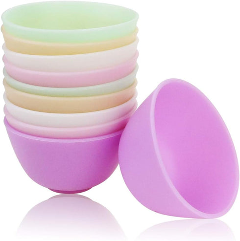 BILLIOTEAM 10 PCS Multi colorful Silicone Mixing Bowl,Reusable Prep and Serve Bowls Condiment Bowls Facial Mask Bowl for Skincare,DIY Craft,Resin,...