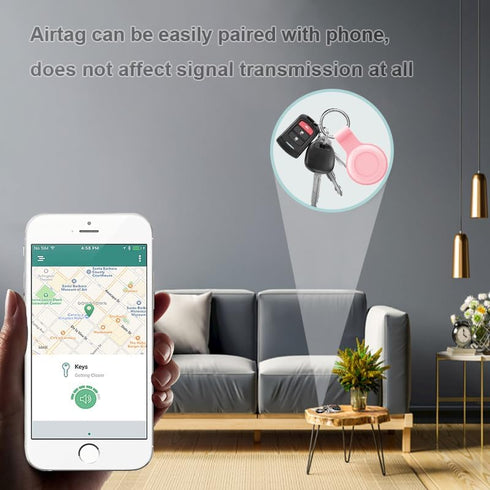 Waterproof AirTag Holder 2 Pack, Soft Silicone Airtag Keychain Waterproof Compatible with Apple Air Tag, Anti-Scratch Protective AirTag Case Holde...