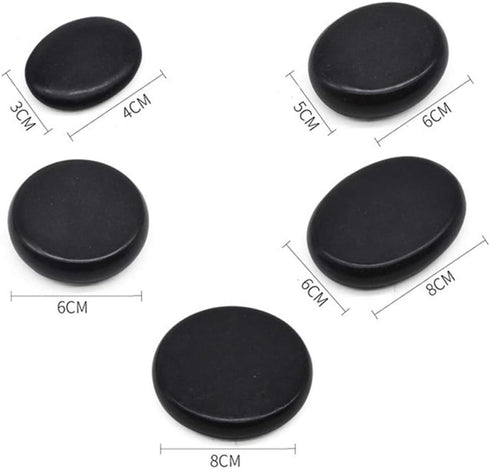 AKOAK 4 Pcs Professional Massage Hot Stone Natural Heat Retention Basalt Stone for Spa, Massage Therapy and Relaxation,3.14" Dia....