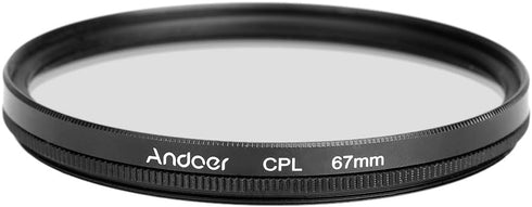 Andoer 67mm CPL+Close-Up+4 +Star 8-Point Filter Circular Filter Kit Circular Polarizer Filter Macro Close-Up Star 8-Point Filter with Bag for Niko...
