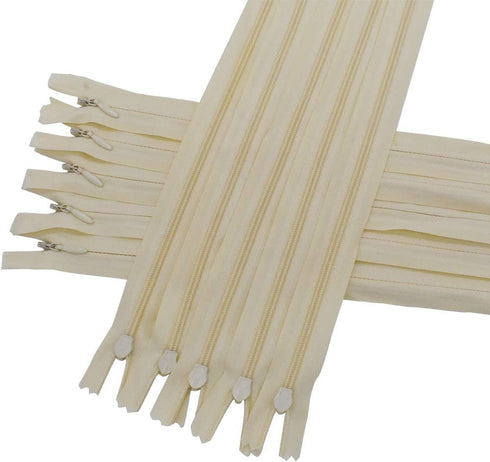 40Pcs 20 Inch Nylon Invisible Zippers Sewing for Tailor Sewing Crafts, Dresses, Skirts, Pillows DIY Crafter's Special (Beige)...