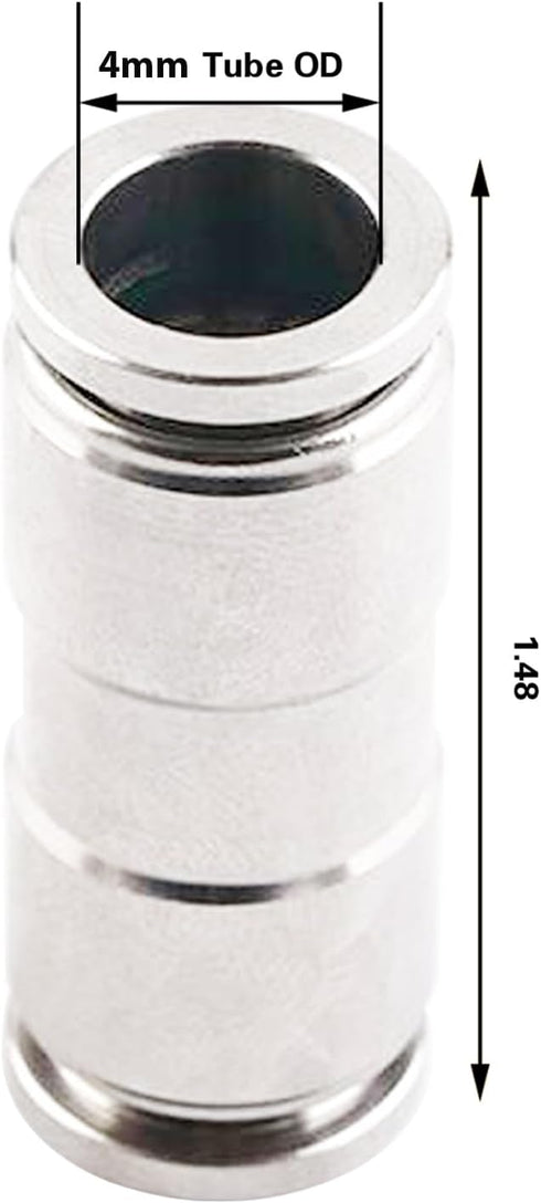 4mm Union Straight Push to connect fittings Stainless Steel Pneumatic Push Connectors,CEKER 4mm x 4mm Tube Quick Connect Fittings Air Line Fitting...