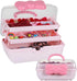Hair Accessories Organizer for Girls Headbands, Clips, Ties Baby Girl Supplies, Lockable Three-layer Folding Craft Organizers and Storage Plastic ...