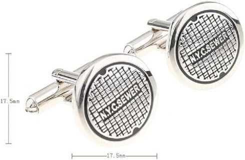 Manhole Cover Sewer Nyc Pair of Cufflinks in a Presentation Gift Box & Polishing Cloth...