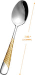 Xideman® Premium 6 Piece Silver Gold Dinner Spoon with Hammered, 18/10 Stainless Steel Fine Soup Spoon, 7.95" Golden Tablespoons for Home, Kitchen...