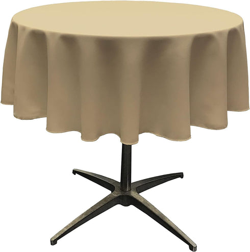 LA Linen Polyester Poplin Washable Round Tablecloth, Stain and Wrinkle Resistant Table Cover 58", Fabric Table Cloth for Dinning, Kitchen, Party, ...