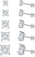 GEMSME 18K Gold Plated Princess Cut Clear Cubic Zirconia Stud Earrings Pack of 5 (white gold)...