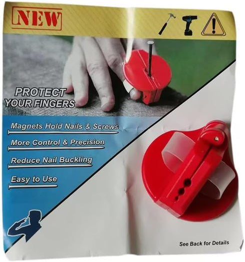 Red Plastic Pliers,Nail Holder for Hammering,Home Tool Auxiliary Pliers,Finger Protective Nail Guide,Secure Nails Anti-smashing finger Joint Plier...